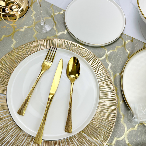 Bộ Dao Muỗng Nĩa Salmon Mạ Vàng Gold Hiện Đại Sang Trọng