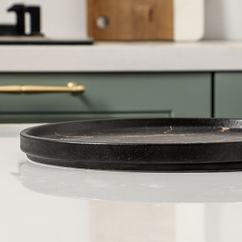 Đĩa Pasta Sứ 25 Rome Marble Đen Vân Đá Sang Trọng Hiện Đại Châu Âu - Rome Marble Plate