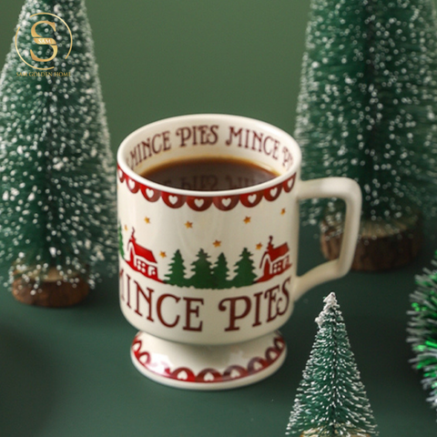  Ly Uống Nước Carol Sứ Xương Cao Cấp Trang Trí Giáng Sinh 