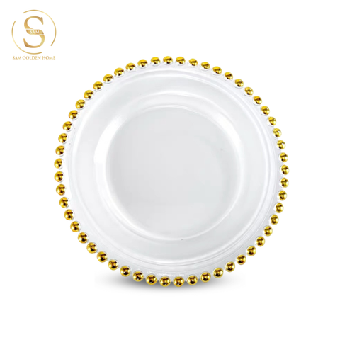 Đĩa Thủy Tinh Golden Pearl Nhỏ Cao Cấp Sang Trọng 