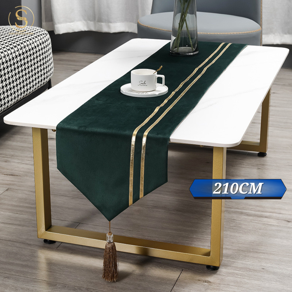 Khăn Bàn Table Runner Emerald Elena Cao Cấp Sang Trọng