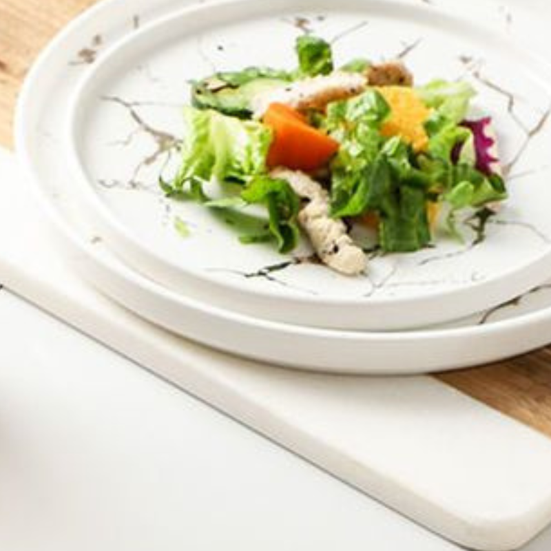 Đĩa Pasta Sứ 20 Rome Marble Trắng Vân Đá Sang Trọng Hiện Đại Châu Âu - Rome Marble Plate