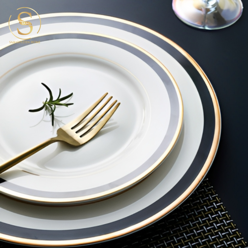 Đĩa Sứ Xương Parista Lớn Cao Cấp Sang Trọng Phong Cách Phương Tây