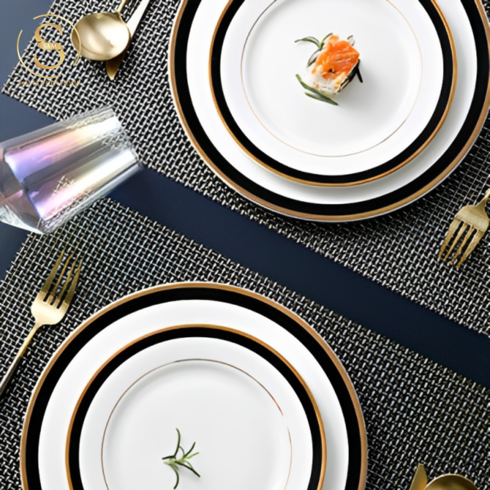 Đĩa Sứ Xương Parista Lớn Cao Cấp Sang Trọng Phong Cách Phương Tây