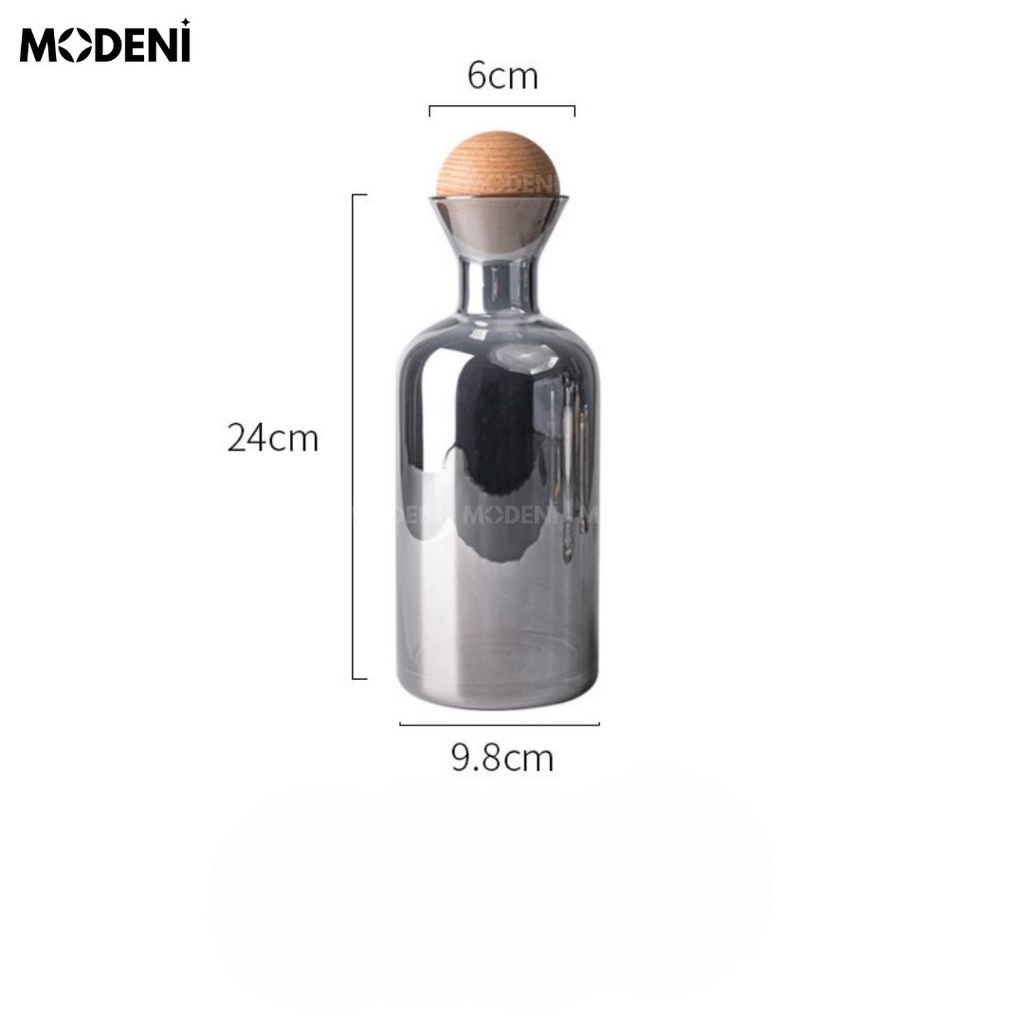 Bộ Bình Ly Thủy Tinh Layla Màu Xám (Kèm Hộp Quà) – 1.2L – 1 Bình + 4 Ly – Thiết Kế Hiện Đại Sang Trọng Cho Bàn Sofa, Tiếp Khách, Decor