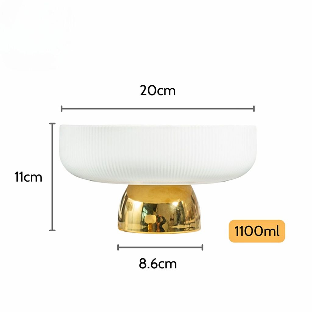 Tô Đựng Trái Cây Coln Gốm Sứ Trắng Đế Vàng – Thiết Kế Cao Cấp Cho Bàn Ăn & Tiếp Khách