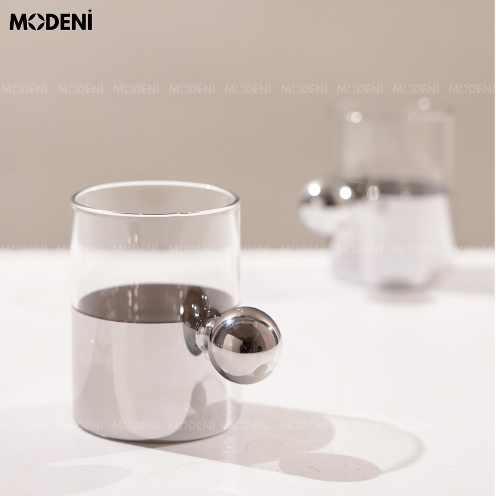 Bộ Bình Ly Thủy Tinh Cao Cấp Silver Nắp Tròn Dune Hiện Đại Sang Trọng