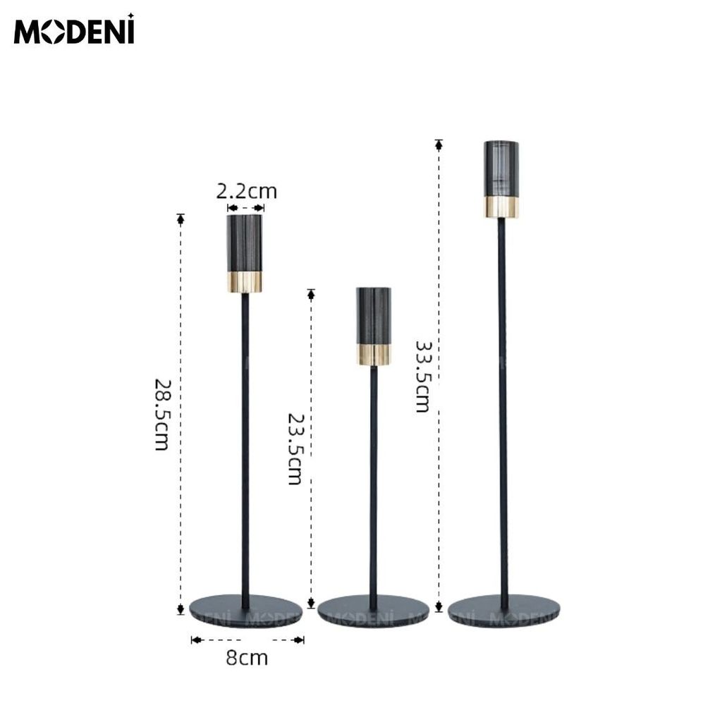 Chân nến Merrick Black Cao Cấp Sang Trọng
