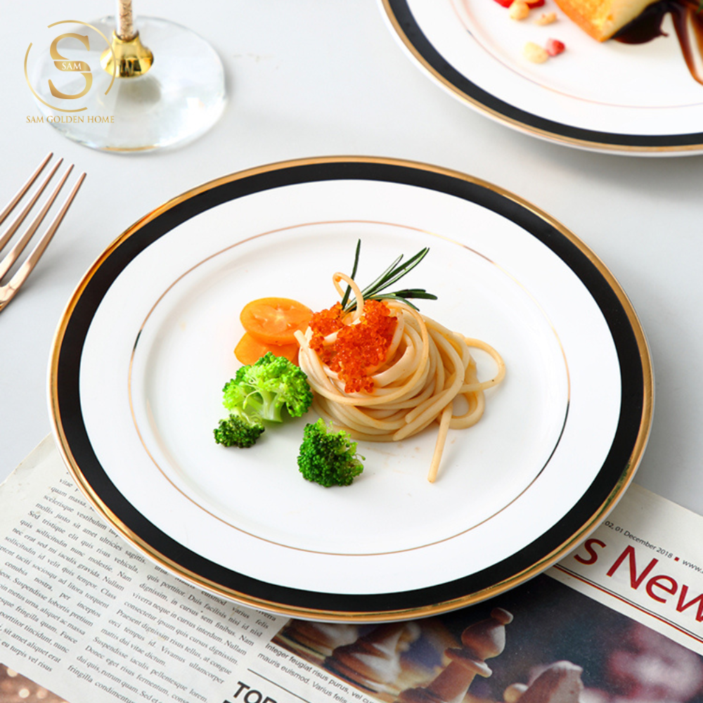 Đĩa Sứ Xương Parista Lớn Cao Cấp Sang Trọng Phong Cách Phương Tây