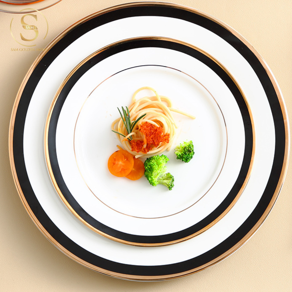 Đĩa Sứ Xương Parista Lớn Cao Cấp Sang Trọng Phong Cách Phương Tây