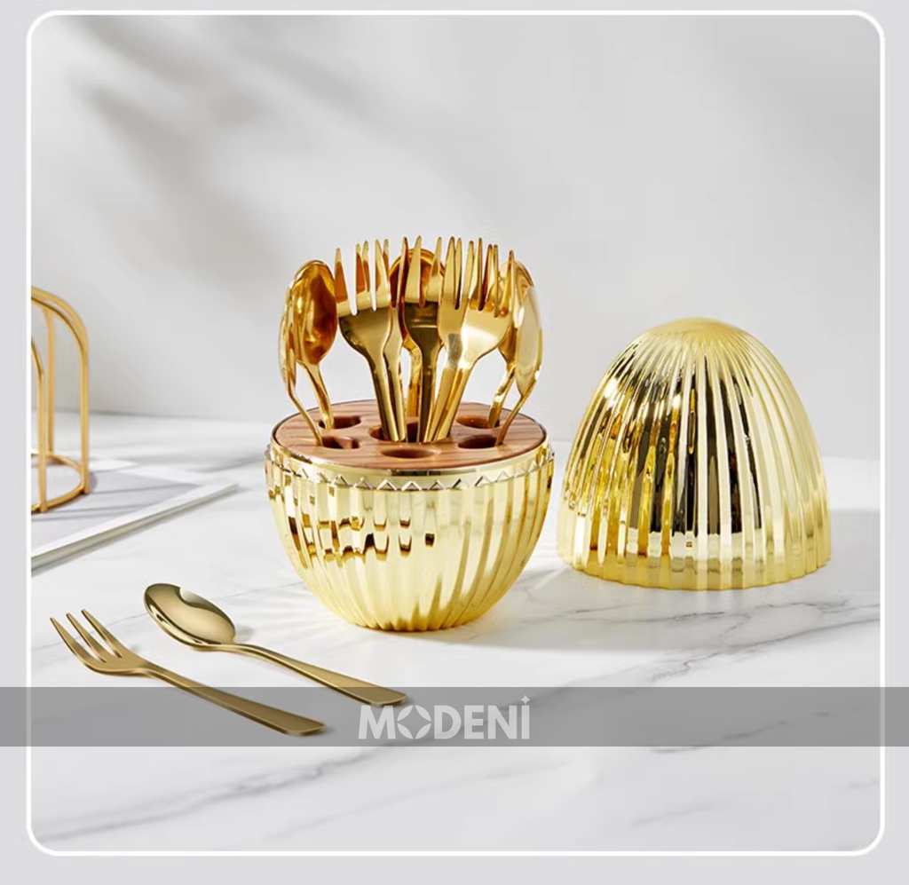 Bộ Đựng Muỗng Nĩa Sienna Golden Sang Trọng Cao Cấp
