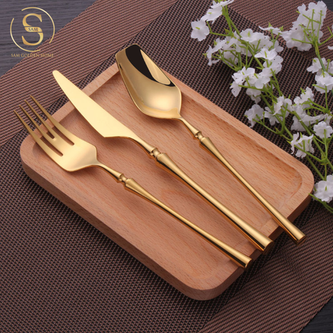 Bộ Dao Muỗng Nĩa Moni Vàng Gold Mờ Sang Trọng Cao Cấp