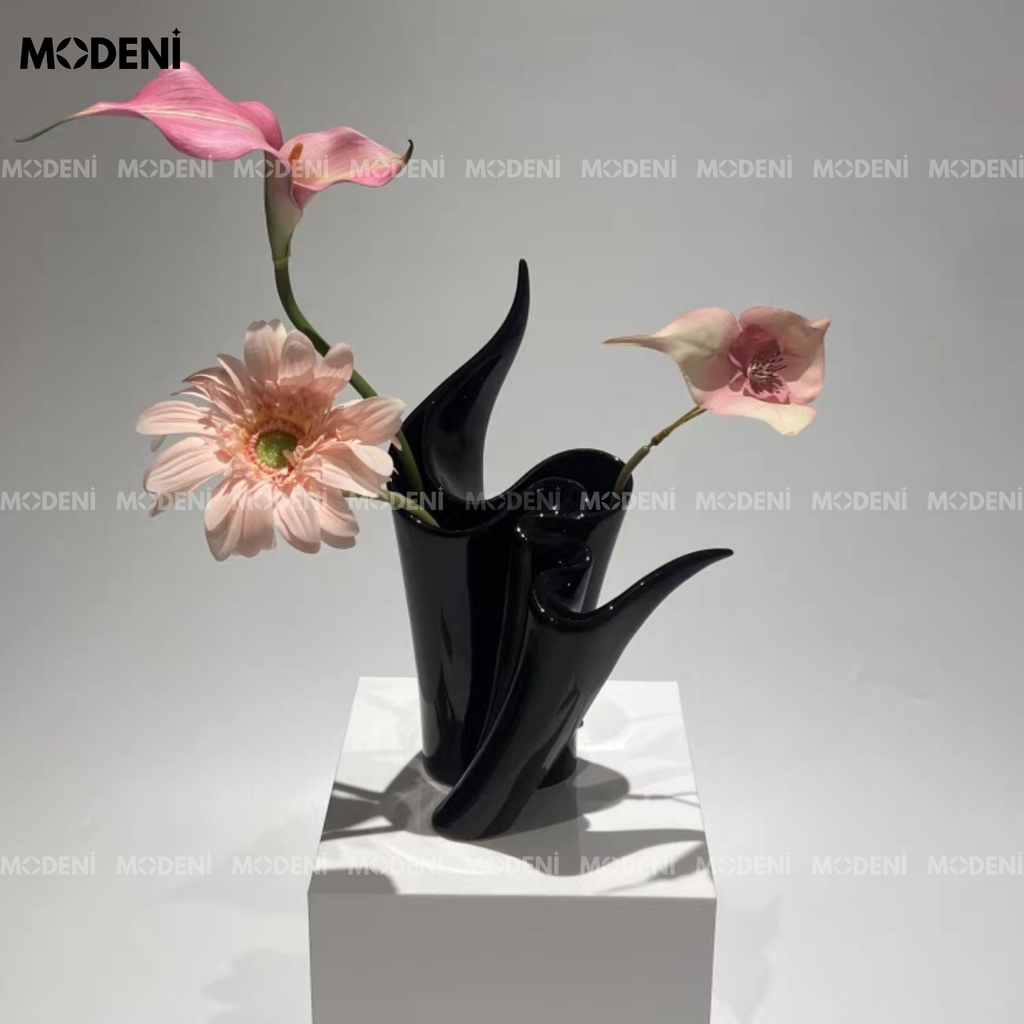 Bình Hoa Gốm Sứ Echo – Hình Khối Nghệ Thuật Tối Giản – Decor Hiện Đại Cho Bàn Làm Việc, Kệ Tủ, Phòng Khách