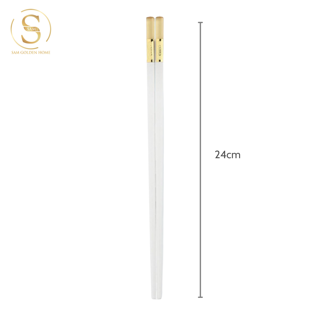 Đũa Amber White Khảm Vàng Sang Trọng