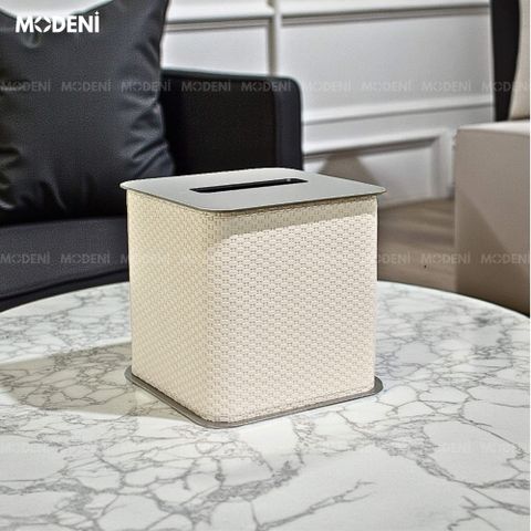 Hộp khăn giấy Keris vuông màu trắng – thiết kế sang trọng hiện đại