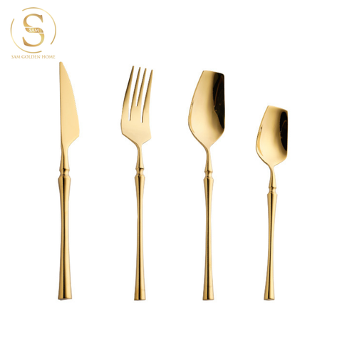 Bộ Dao Muỗng Nĩa Moni Vàng Gold Mờ Sang Trọng Cao Cấp