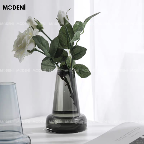 Bình hoa thủy tinh Gravity cao cấp tone khói hiện đại