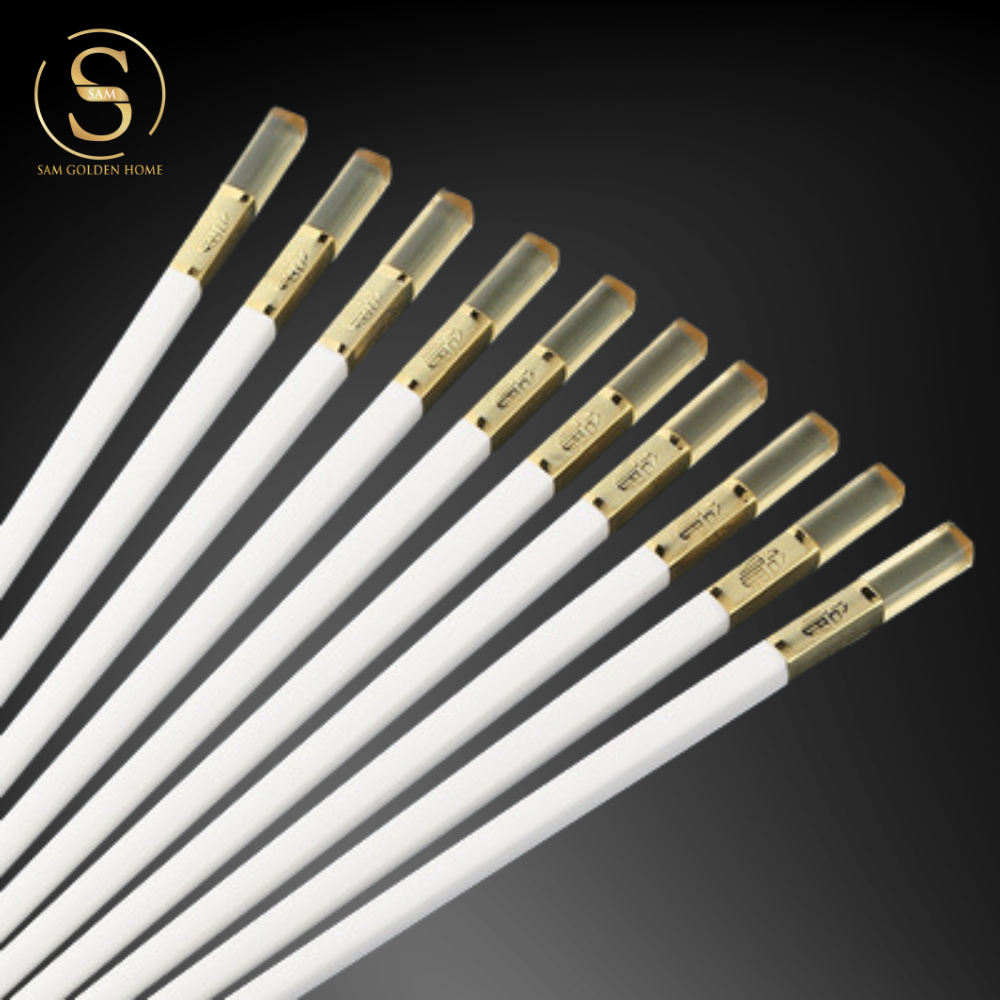 Đũa Amber White Khảm Vàng Sang Trọng