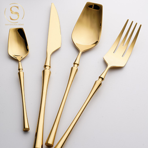 Bộ Dao Muỗng Nĩa Moni Vàng Gold Mờ Sang Trọng Cao Cấp
