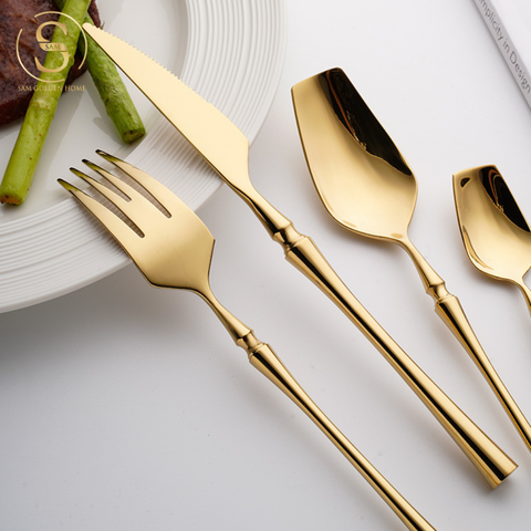 Bộ Dao Muỗng Nĩa Moni Vàng Gold Mờ Sang Trọng Cao Cấp