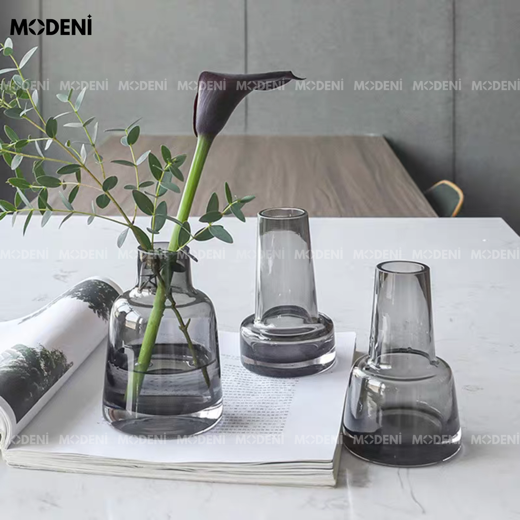 Bình Hoa Thủy Tinh Gravity Cao Cấp Hiện Đại – Miệng Loe Giữ Form Hoa Chuẩn | Decor Bàn Làm Việc, Kệ Tủ Sang Trọng
