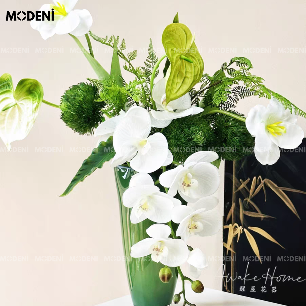 Bình Hoa Thủy Tinh Verdant – Hiệu Ứng Lá Cây Trong Suốt – Decor Tự Nhiên Sang Trọng Cho Kệ Tủ, Bàn Console