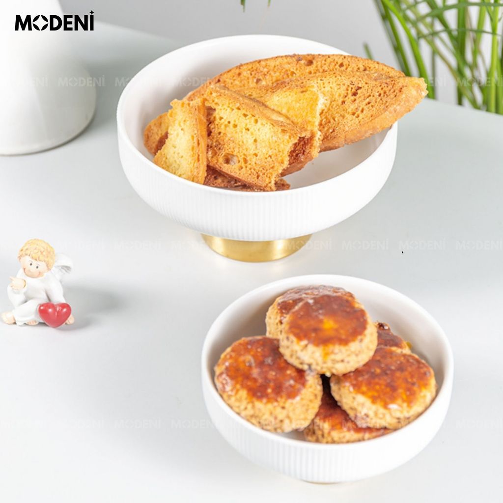 Tô Đựng Trái Cây Coln Gốm Sứ Trắng Đế Vàng – Thiết Kế Cao Cấp Cho Bàn Ăn & Tiếp Khách