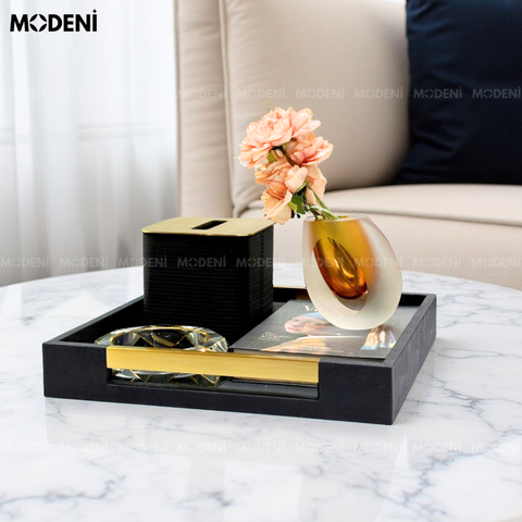 khay da nova decor cao cấp trên bàn sofa hiện đại