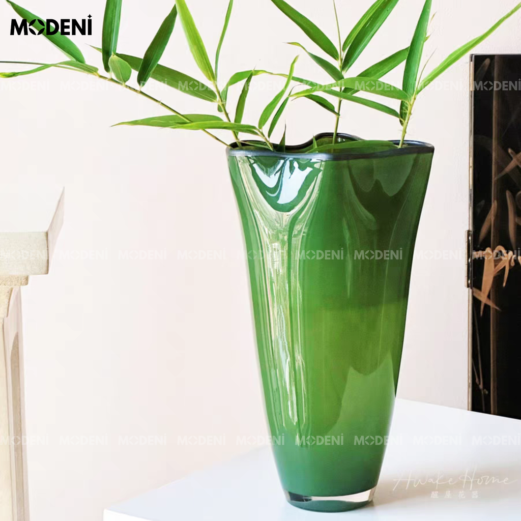 Bình Hoa Thủy Tinh Verdant – Hiệu Ứng Lá Cây Trong Suốt – Decor Tự Nhiên Sang Trọng Cho Kệ Tủ, Bàn Console