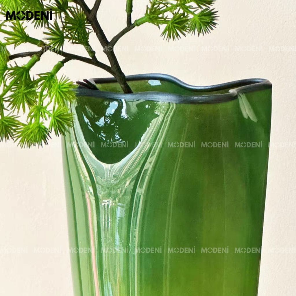 Bình Hoa Thủy Tinh Verdant – Hiệu Ứng Lá Cây Trong Suốt – Decor Tự Nhiên Sang Trọng Cho Kệ Tủ, Bàn Console