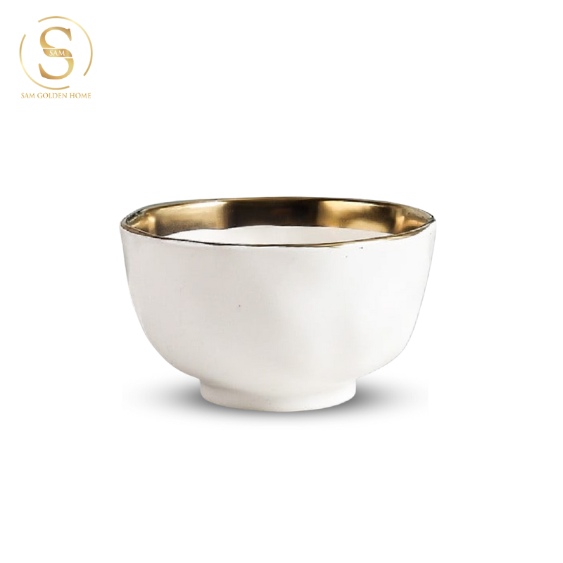 Chén Sứ Pearl Trắng Viền Vàng Sang Trọng Hiện Đại Phong Cách Châu Âu
