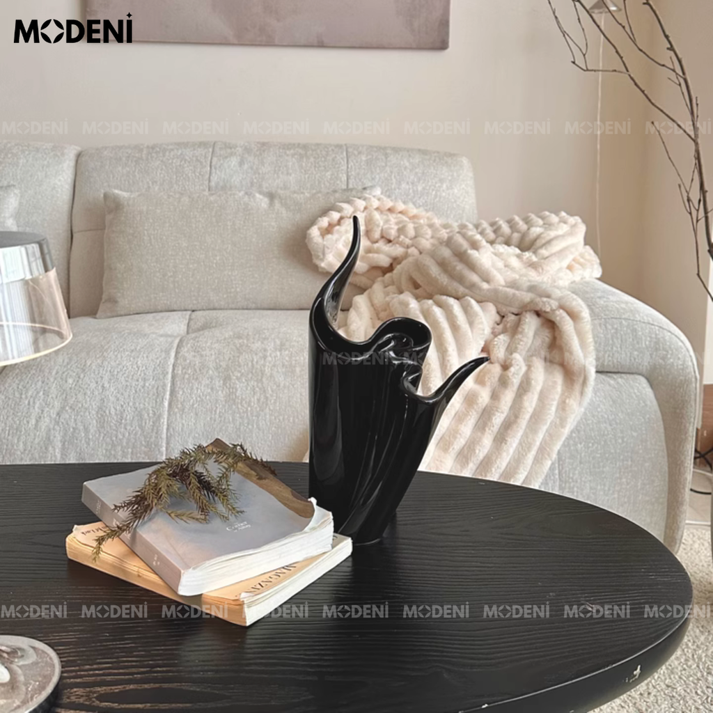 Bình Hoa Gốm Sứ Echo – Hình Khối Nghệ Thuật Tối Giản – Decor Hiện Đại Cho Bàn Làm Việc, Kệ Tủ, Phòng Khách