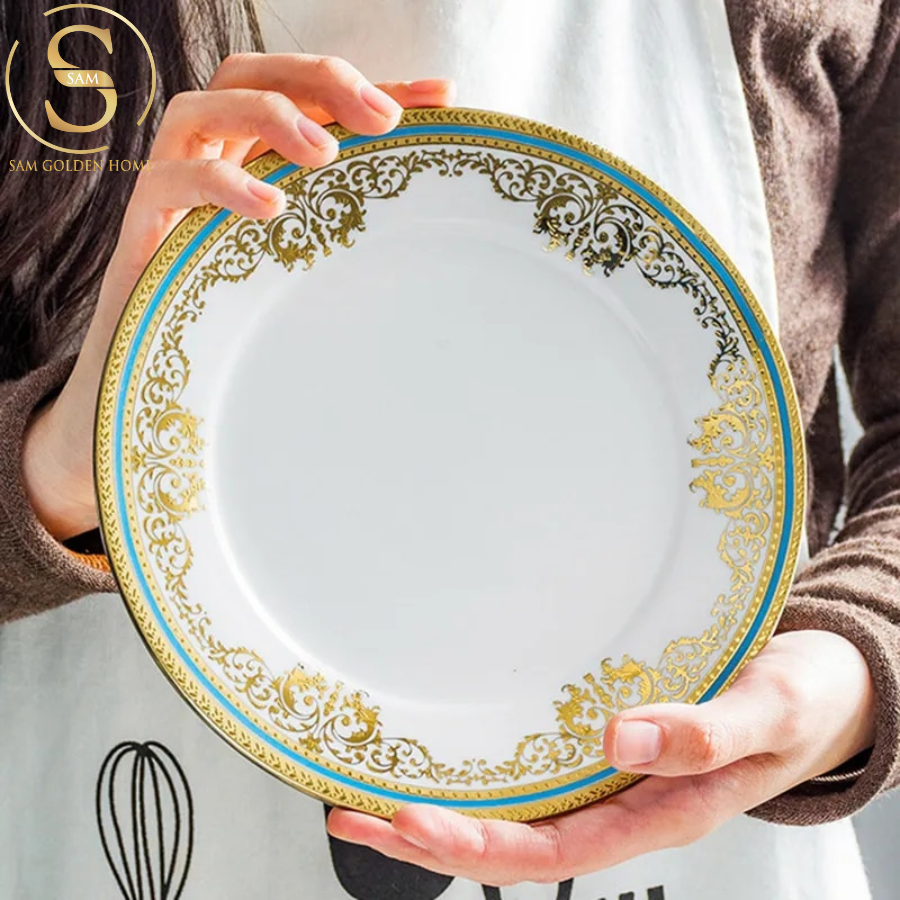 Đĩa Sứ Tráng Men Gloria Sang Trọng Qúy Tộc Châu Âu