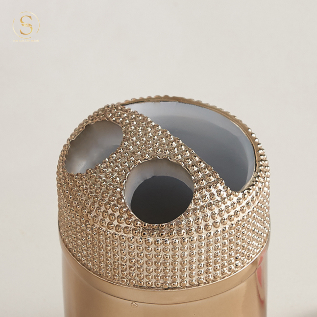 Bộ Đồ Dùng Nhà Tắm Kiera Golden Sang Trọng Cao Cấp