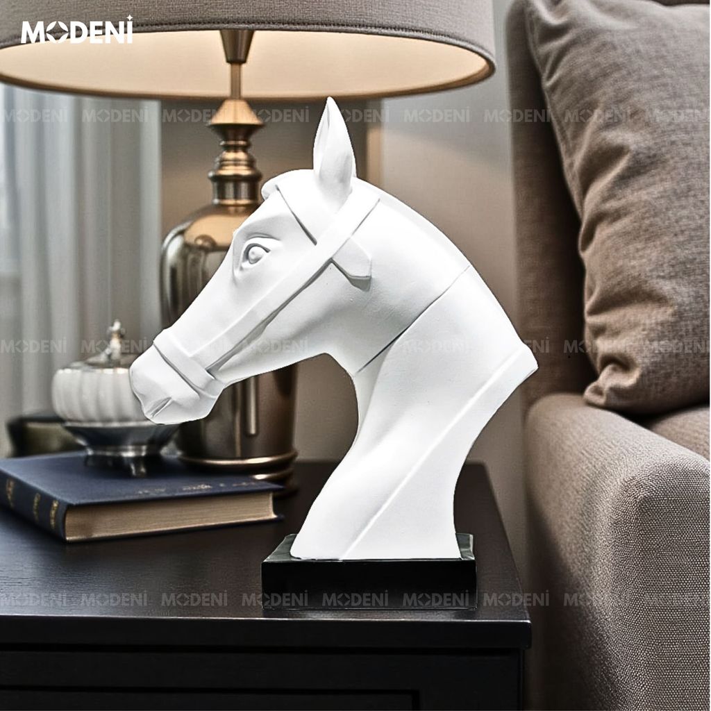 Tượng Trang Trí Lorne Ngựa Nghệ Thuật – Thiết Kế Tối Giản Trắng Tinh Khôi – Phù Hợp Decor Bàn Làm Việc, Kệ Sách hoặc Góc Nghệ Thuật Hiện Đại