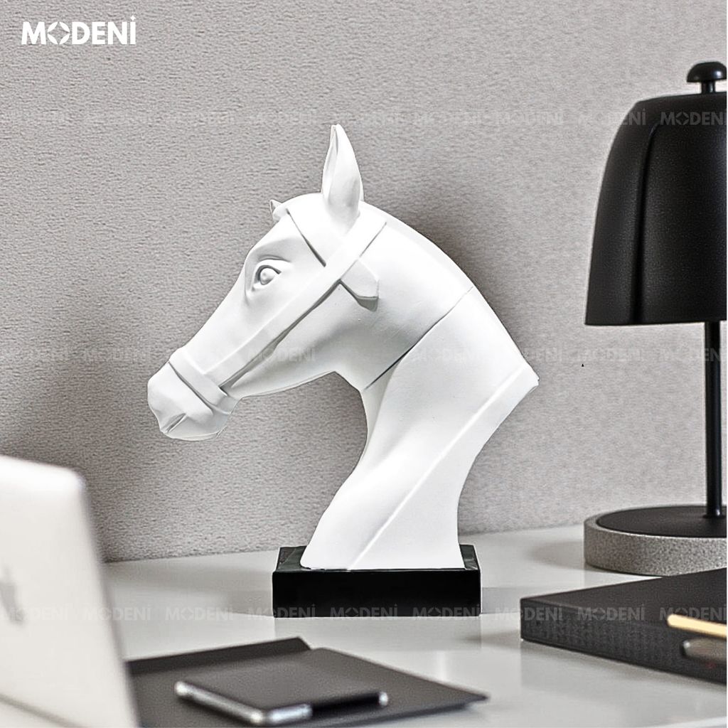 Tượng Trang Trí Lorne Ngựa Nghệ Thuật – Thiết Kế Tối Giản Trắng Tinh Khôi – Phù Hợp Decor Bàn Làm Việc, Kệ Sách hoặc Góc Nghệ Thuật Hiện Đại