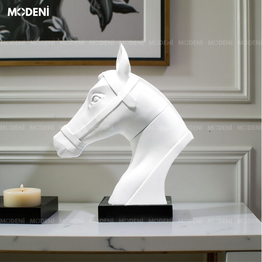 Tượng Trang Trí Lorne Ngựa Nghệ Thuật – Thiết Kế Tối Giản Trắng Tinh Khôi – Phù Hợp Decor Bàn Làm Việc, Kệ Sách hoặc Góc Nghệ Thuật Hiện Đại
