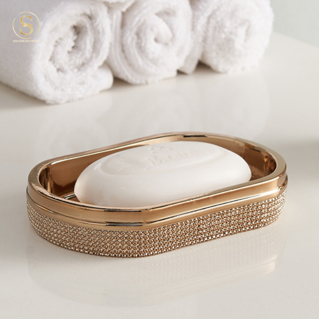Bộ Đồ Dùng Nhà Tắm Kiera Golden Sang Trọng Cao Cấp
