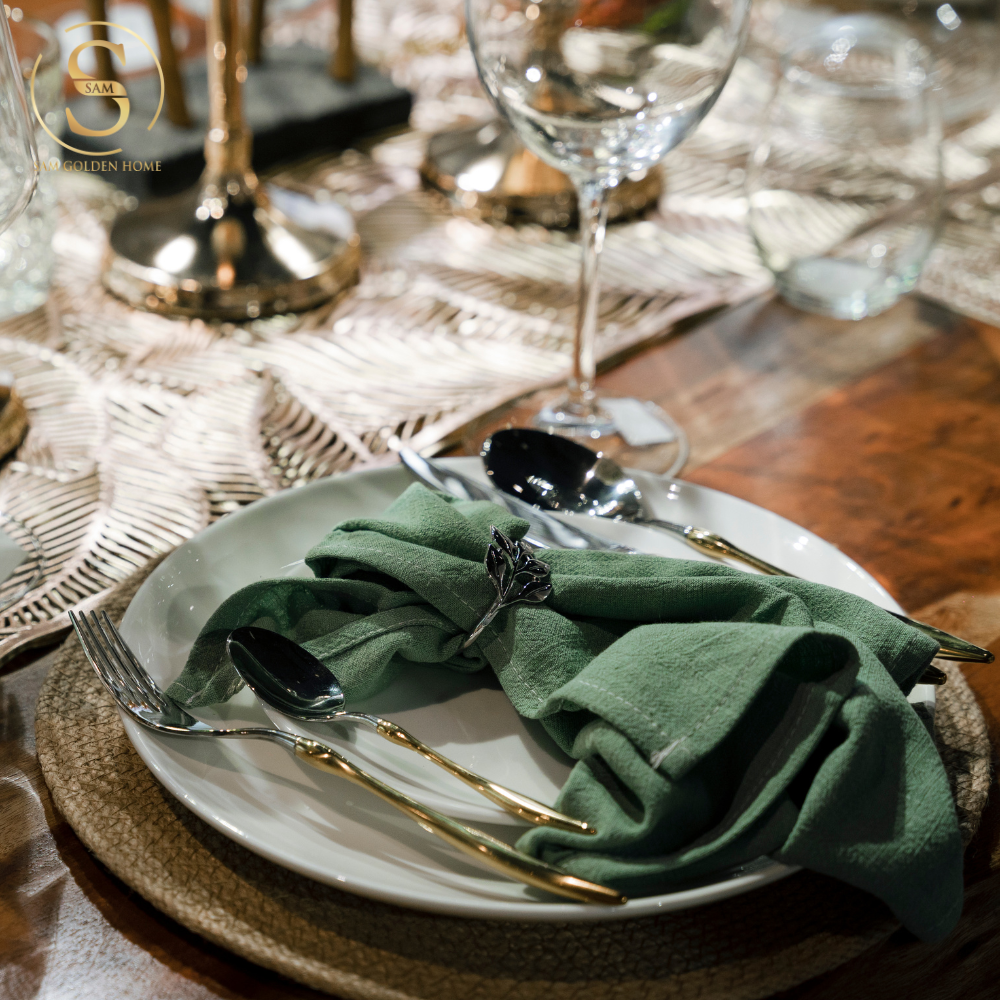 Đĩa Sứ Hasimi 25 Steak, Pasta Đen Viền Chỉ Vàng Châu Âu Phong Cách Tối Giản Minimalism