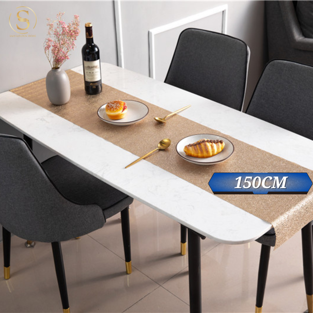 Khăn Bàn Table Runner Glitter Màu Vàng Gold Lấp Lánh