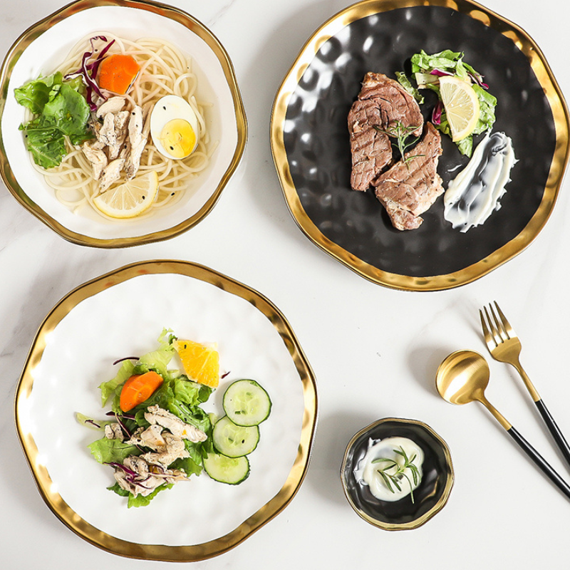 Chén Sứ Pearl Trắng Viền Vàng Sang Trọng Hiện Đại Phong Cách Châu Âu