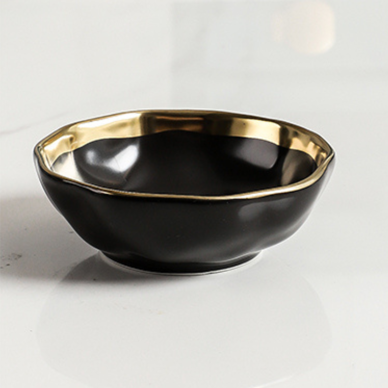 Chén Chấm Sứ Pearl Trắng Viền Vàng Sang Trọng Hiện Đại Phong Cách Châu Âu