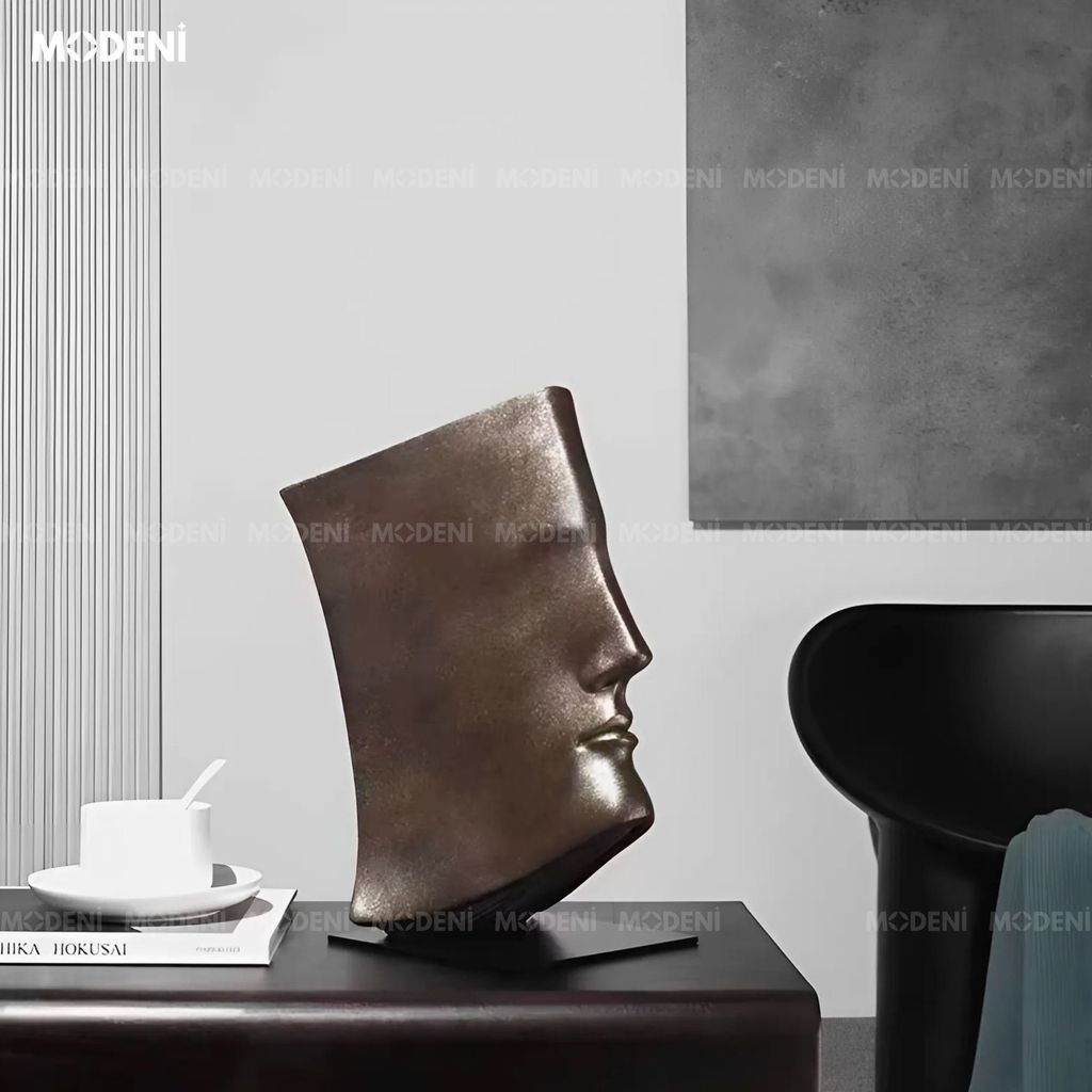 Tượng Trang Trí MindForm Trừu Tượng Nghệ Thuật – Gương Mặt Suy Tư – Decor Bàn Làm Việc, Kệ Sách