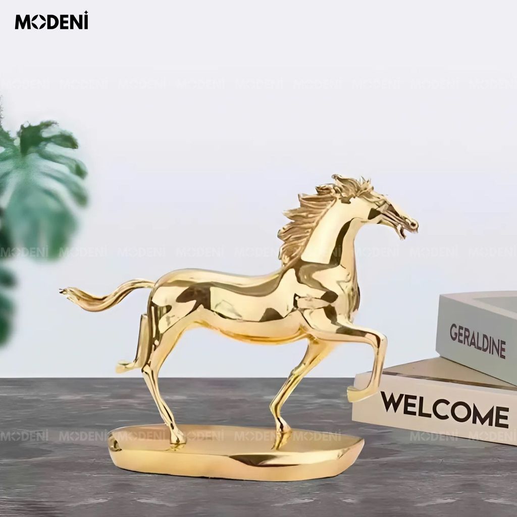Tượng Trang Trí Ngựa Chạy Ravix Gold – Decor Mạ Vàng Sang Trọng – Biểu Tượng Thành Công & Quyền Lực