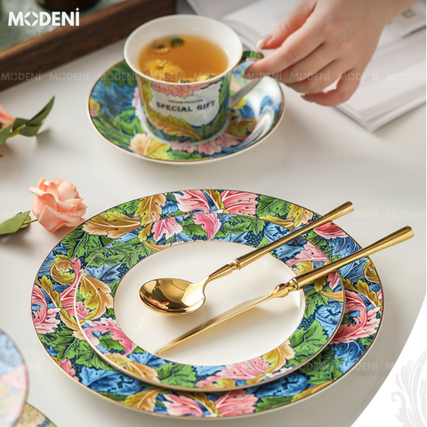 khay 2 tầng forestine sứ trắng men cao cấp decor tiệc trà