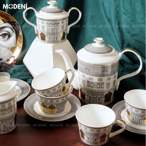  Bộ Bình Trà Họa Tiết Ngôi Nhà Hime Cao Cấp Sang Trọng 