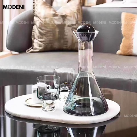 bộ bình ly thuỷ tinh Vidor màu đen khói sang trọng