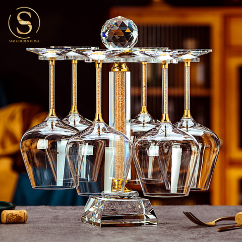  Bộ Bình Rượu Goldman Pha Lê Cao Cấp Quà Tặng Tân Gia Viền Vàng Sang Trọng 