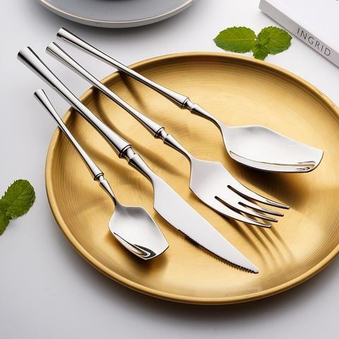 Bộ Dao Muỗng Nĩa Venice Silver Cutlery Set Silver Inox 304 Cao Cấp