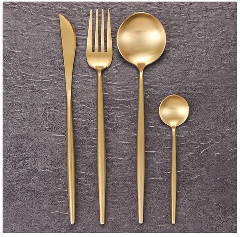 Bộ Dao Muỗng Nĩa Arya Gold Cutlery Set Gold Inox 304 Sang Trọng